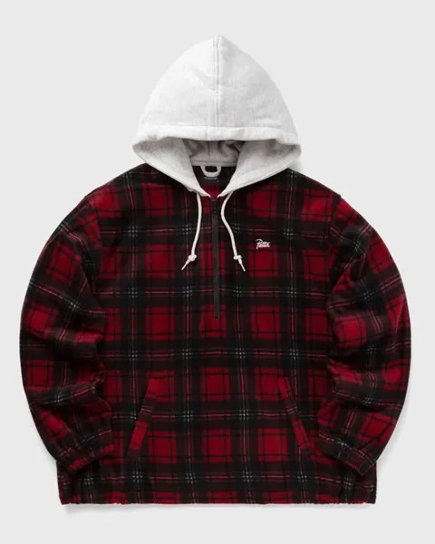 Флис Patta Tartan Fleece Hooded Overshirt, цвет biking red