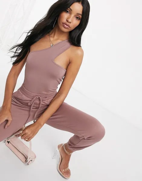 Базовые джоггеры с поясом ASOS DESIGN-Neutral