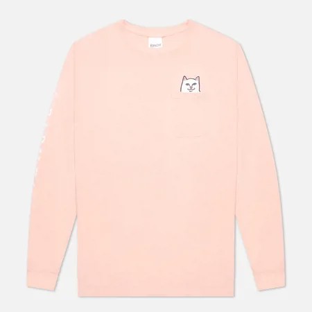 Мужской лонгслив RIPNDIP Lord Nermal Pocket, цвет розовый, размер S