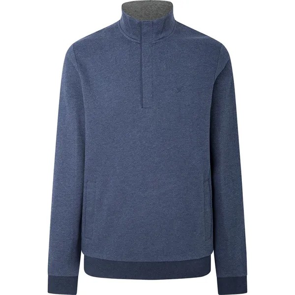 Свитер Hackett Twill Jacquard Half Zip, синий