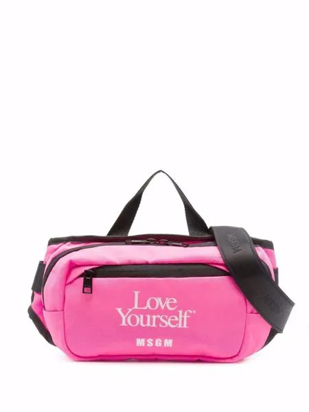 MSGM Love Yourself logo belt bag