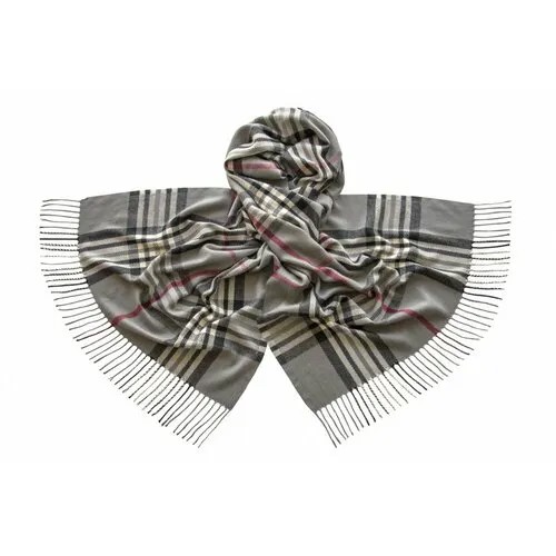 Палантин Tranini,200х65 см, бордовый, серый