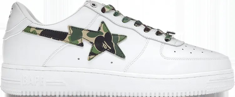 Кроссовки Bapesta Low ABC Camo - Green, белый