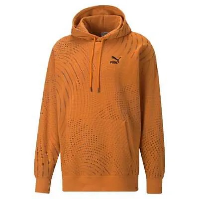 Puma Swxp Printed Pullover Hoodie Mens Orange Повседневная верхняя одежда 53566666