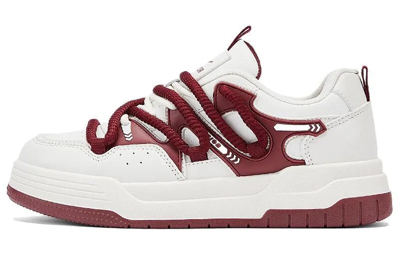 Кроссовки WARRIOR Skateboarding Shoes Women's Low-top White, белый/красный