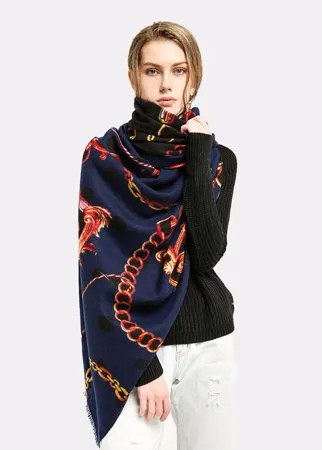 Женский искусственный кашемир с цепочкой двойного назначения Шаблон Модный теплый шарф с принтом