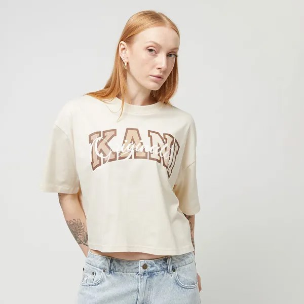 Укороченная футболка с засечками Originator Karl Kani, цвет offwhite