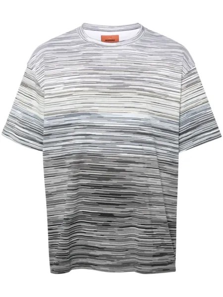 Missoni полосатая футболка с логотипом, серый