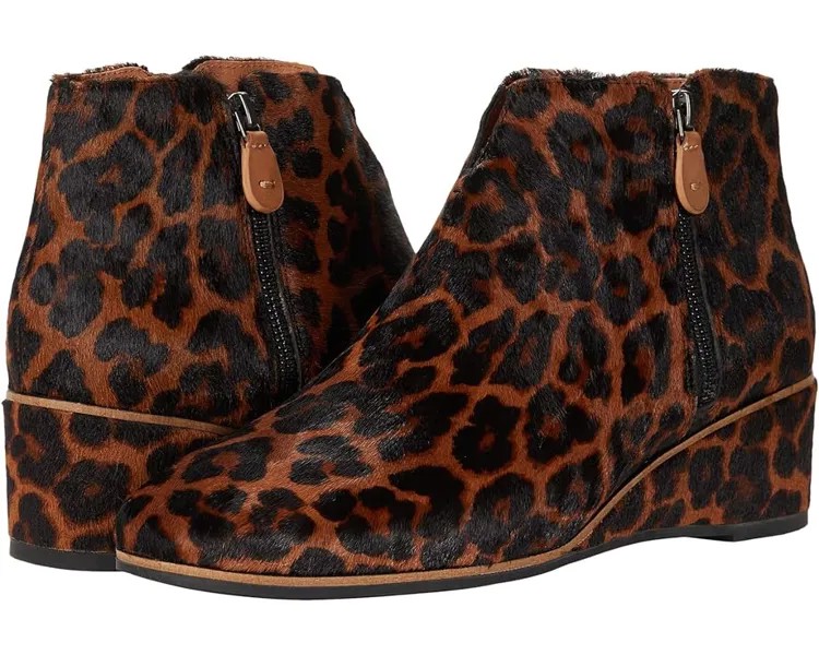 Ботинки Gentle Souls by Kenneth Cole Ella Wedge Zip, цвет Brown Multi Leopard Haircalf