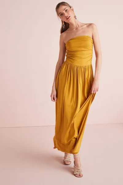 Облегающее платье макси без бретелек Bardot Next, желтый