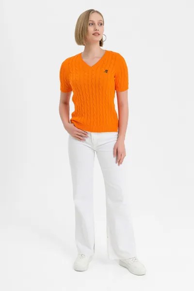 Трикотажная футболка Xiomara с заостренным воротником Jimmy Sanders, оранжевый