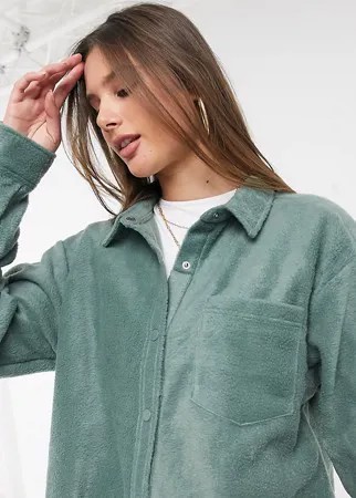 Флисовая oversized-куртка ASOS DESIGN Tall​​​​​​​-Зеленый