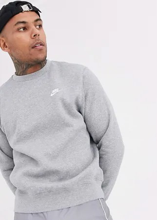 Серый свитшот с круглым вырезом Nike Tall Club