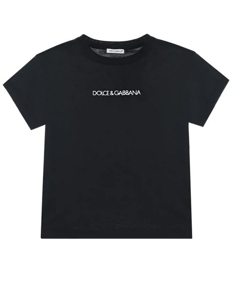 Базовая черная футболка с логотипом Dolce&Gabbana детская