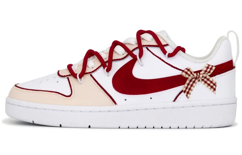 Кроссовки Nike Court Borough Skateboarding Shoes Women's Low-top Red/White, красный