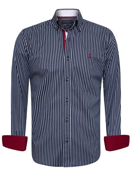 Рубашка на пуговицах стандартного кроя Sir Raymond Tailor MACHER, темно-синий