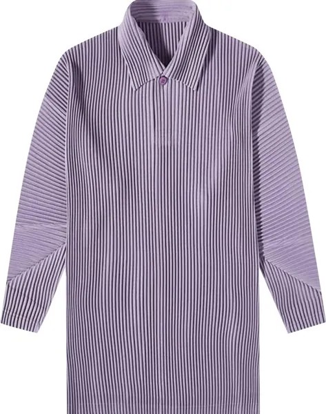 Лонгслив Homme Plissé Issey Miyake Pleated Long-Sleeve Polo 'Purple Grey', фиолетовый