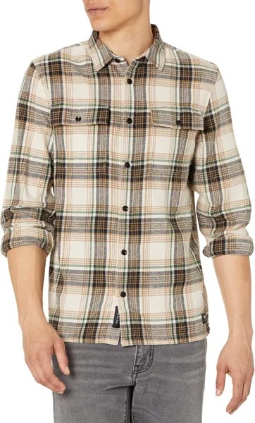Рубашка Vans Helleson Long Sleeve Plaid Flannel, цвет Oatmeal/Black