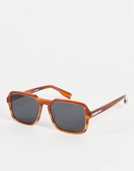 Женские солнцезащитные очки в квадратной черепаховой оправе с черными стеклами Spitifre Cut Twenty-Черный цвет