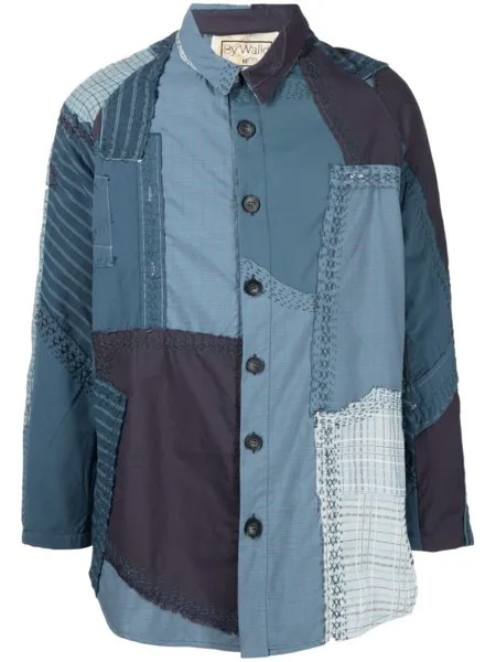 By Walid Miles panelled shirt jacket, синий