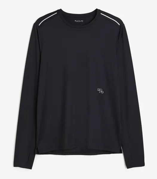 Лонгслив H&M DryMove Lightweight Running, черный