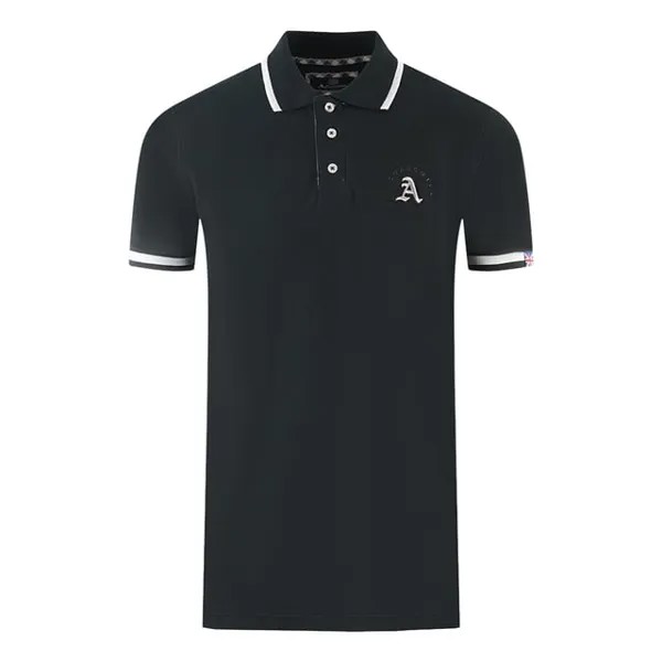 Рубашка-Поло из тисненого кружева Aquascutum, черный