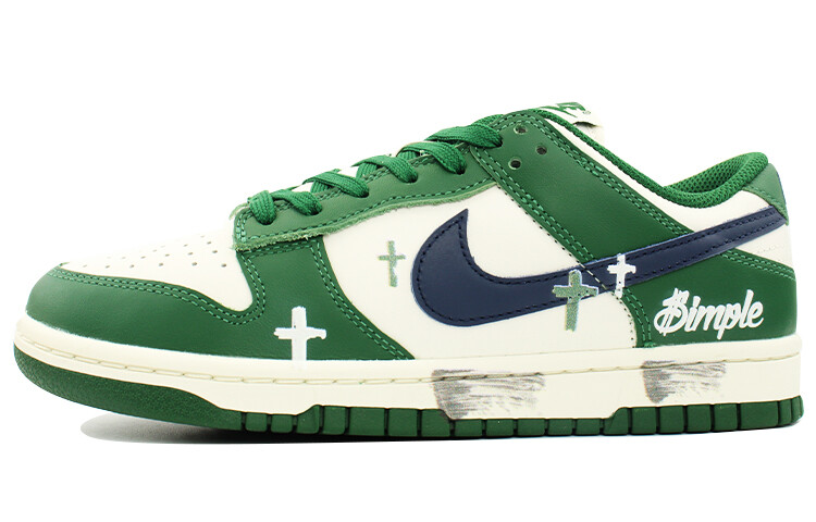 Кроссовки Nike Dunk Skateboarding Shoes Women's Low-top Green/White, зеленый