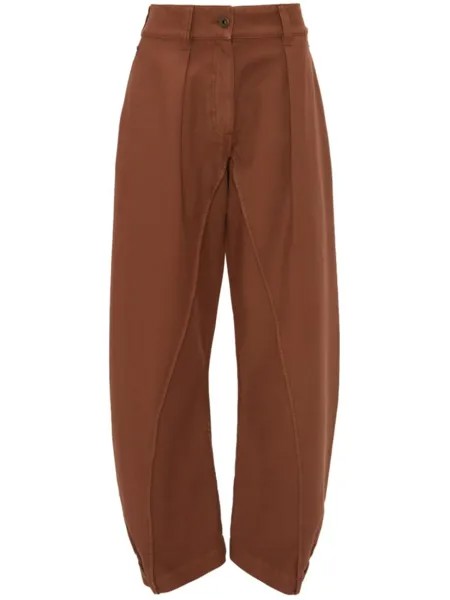 JW Anderson джинсы со складками, коричневый