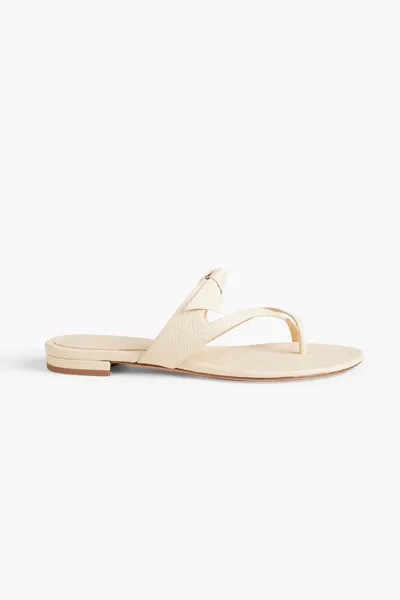 Босоножки Clarita из кожи с тиснением под ящерицу и бантом Alexandre Birman, слоновая кость
