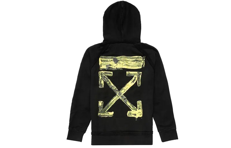 Акриловые стрелки Неполная толстовка с капюшоном «Черный» Off-White