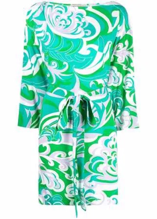 Emilio Pucci платье с поясом и принтом Albizia