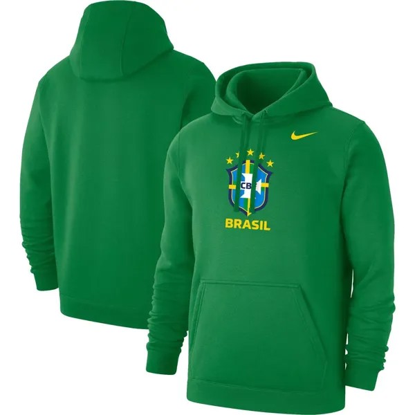 Мужской зеленый пуловер с капюшоном для сборной Бразилии по футболу Nike