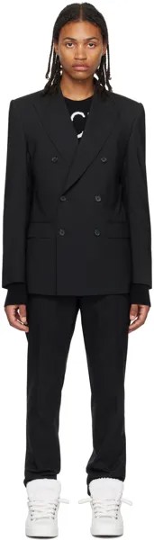 Черный костюм с остроконечными лацканами Dolce & Gabbana