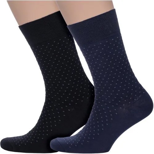 Носки PARA socks, 2 пары, размер 27-29, синий, черный
