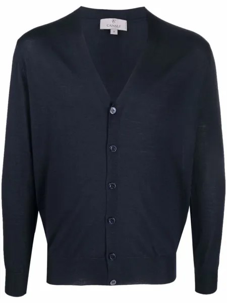 Canali кардиган с V-образным вырезом, синий