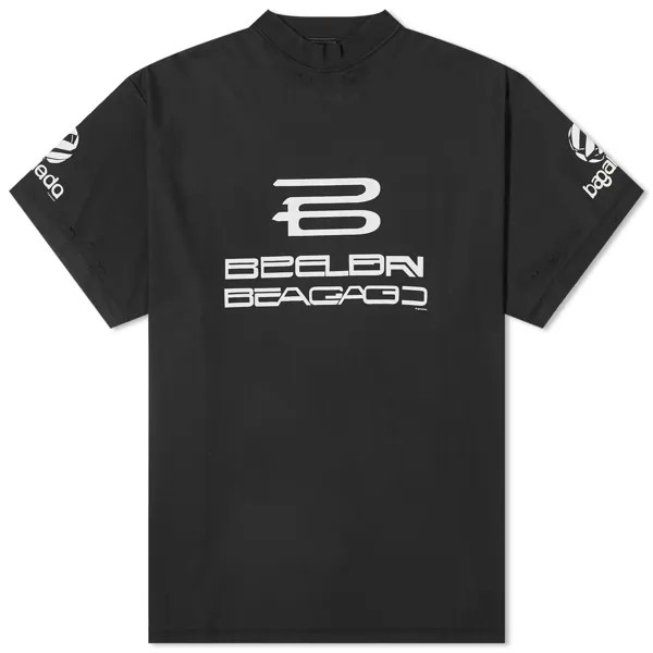 Футболка Balenciaga Ai Logo Inside Out T-Shirt, цвет Faded Black & White