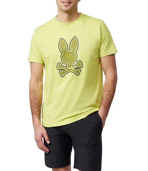 Футболка с короткими рукавами и рисунком Psycho Bunny Lenox, зеленый