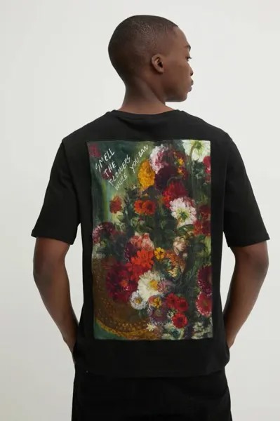 Хлопковая футболка ALABAMA Desigual, черный