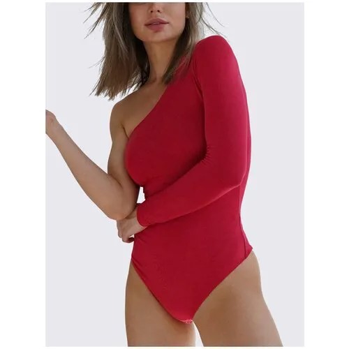 Боди на одно плечо BODYSUIT 02 малиновый - M/L