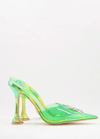 Переливающиеся туфли на каблуке с отделкой Public Desire Amoura-Разноцветный