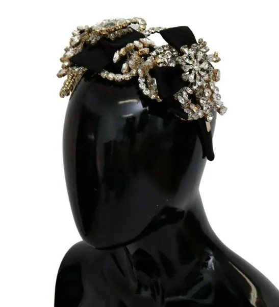 DOLCE - GABBANA Повязка на голову с прозрачными кристаллами и шелковой диадемой Fiocco Рекомендуемая розничная цена 2600 долларов США