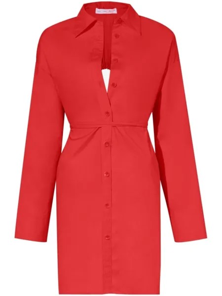 Proenza Schouler White Label cut-out button-down shirt dress, красный