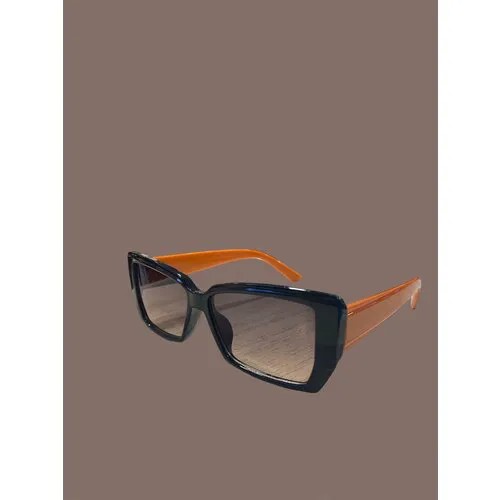 Солнцезащитные очки , черный, оранжевый