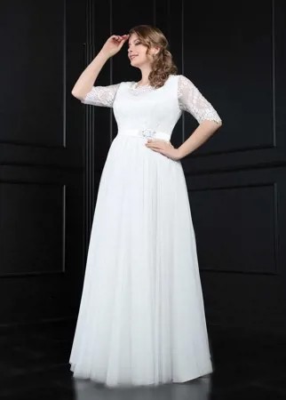 Свадебное платье с кружевными рукавами TB079