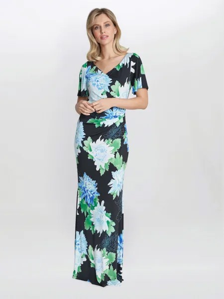 Gina Bacconi Платье макси Jaylene с цветочным принтом, темно-синий/зеленый
