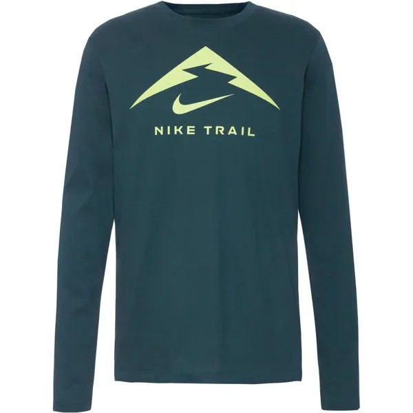 Футболка для выступлений Nike Trail, изумрудный/светло-зеленый