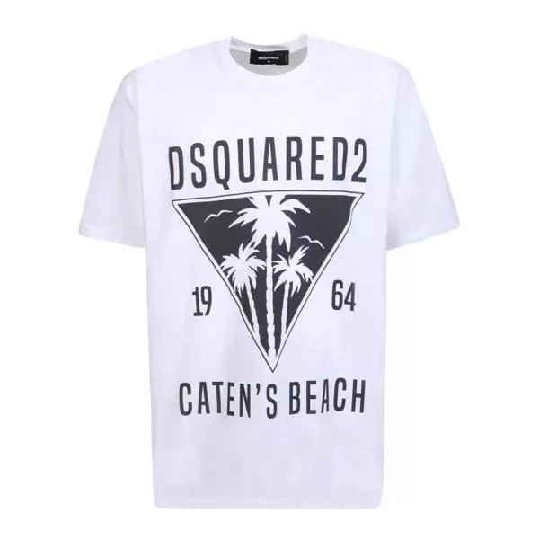 Футболка white caten's beach t-shirt Dsquared2, мультиколор