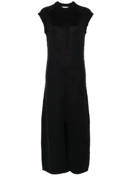 Jil Sander фактурное платье макси, черный