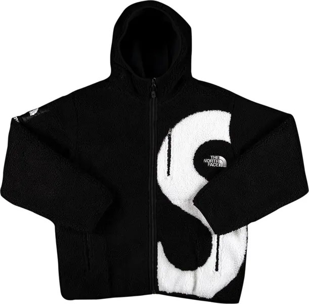 Куртка Supreme x The North Face S Logo Hooded Fleece Jacket 'Black', черный