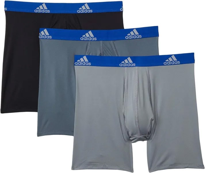 Боксеры Adidas Performance Boxer Brief 3-Pack, цвет Grey/Onix/Collegiate Royal Blue/Black